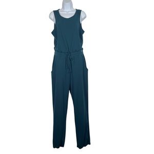 Lole Teal Sleeveless Jumpsuit SzM Drawstring Waist Pockets Athleisure
Travel